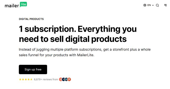 mailerlite digital products